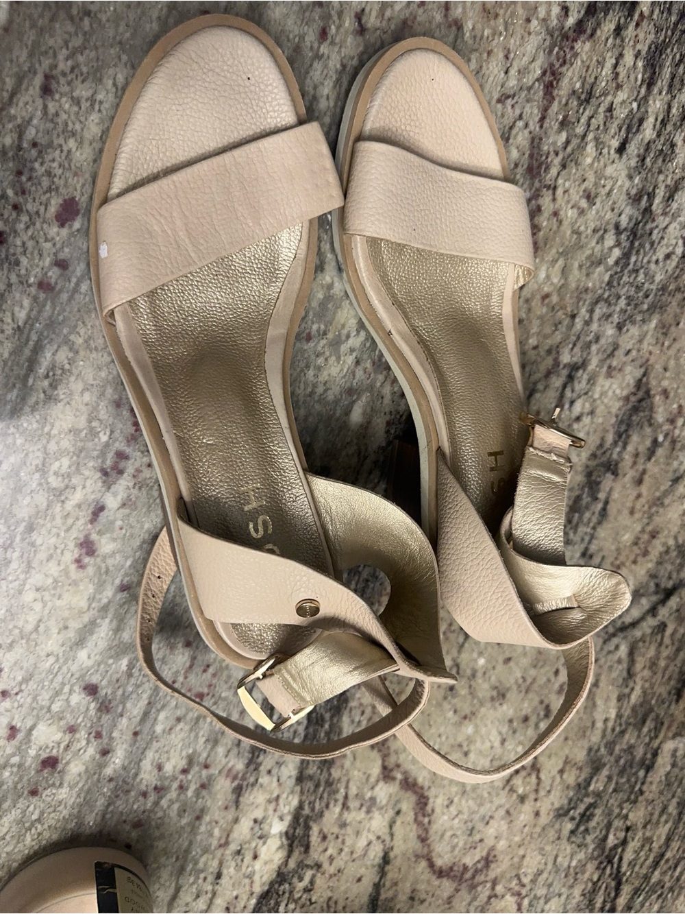 Women's Blush Slingback Sandals with Gold Insole